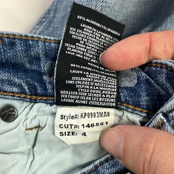 Kut from the Kloth jeans rolled cuff capri denim jeans light distress size 4 - Picture 15 of 15